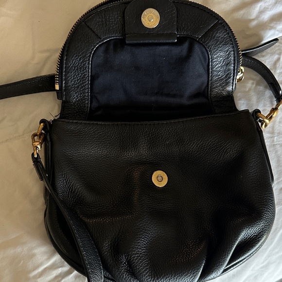 Marc Jacobs small Natasha - Black Leather Crossbody Bag with Gold Accents - Picture 4 of 6